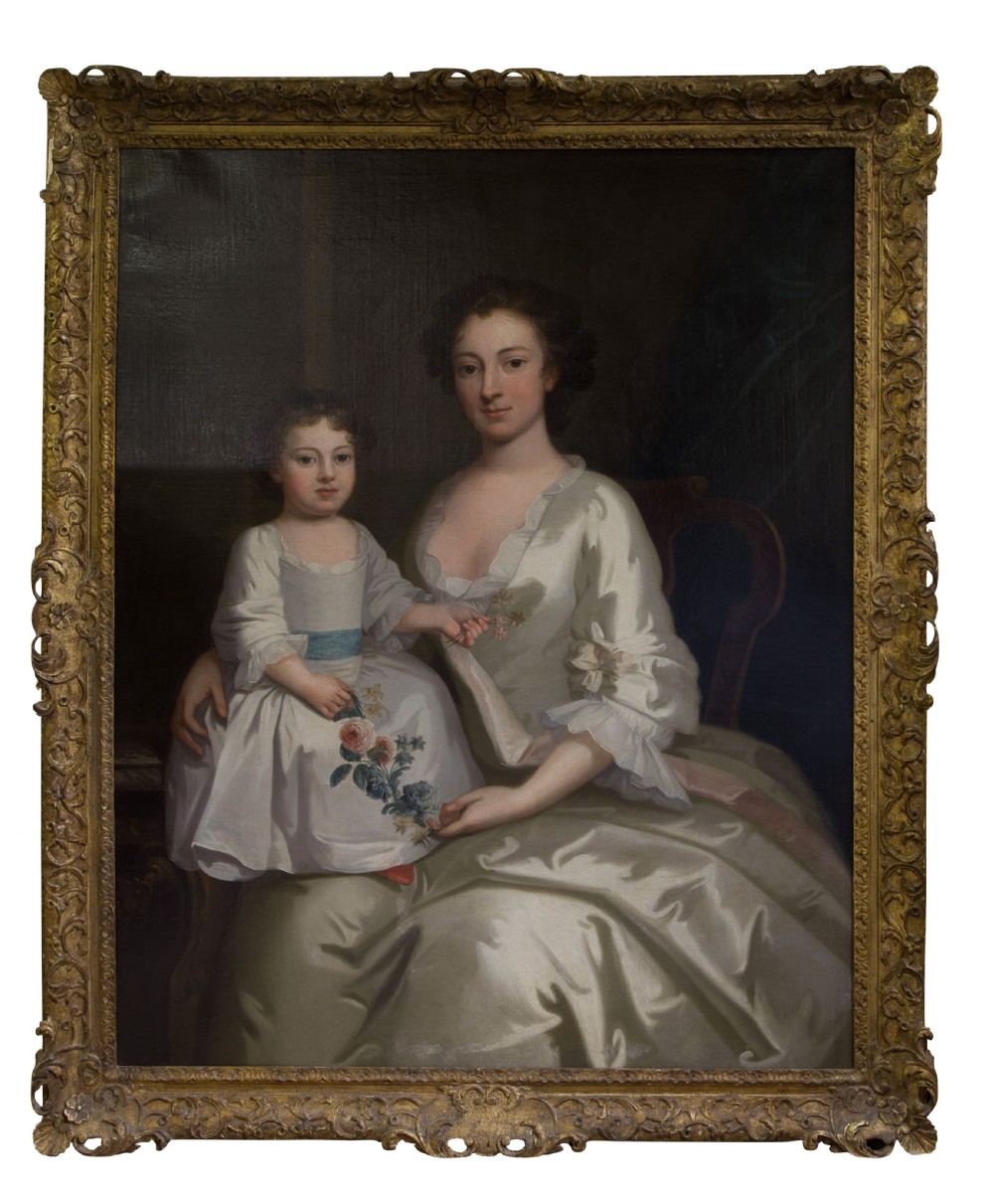 18th Century portrait of Mrs Gouldney & daughter