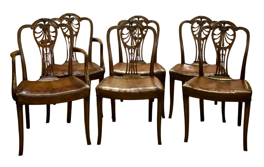 Set of 6 Hepplewhite style chairs