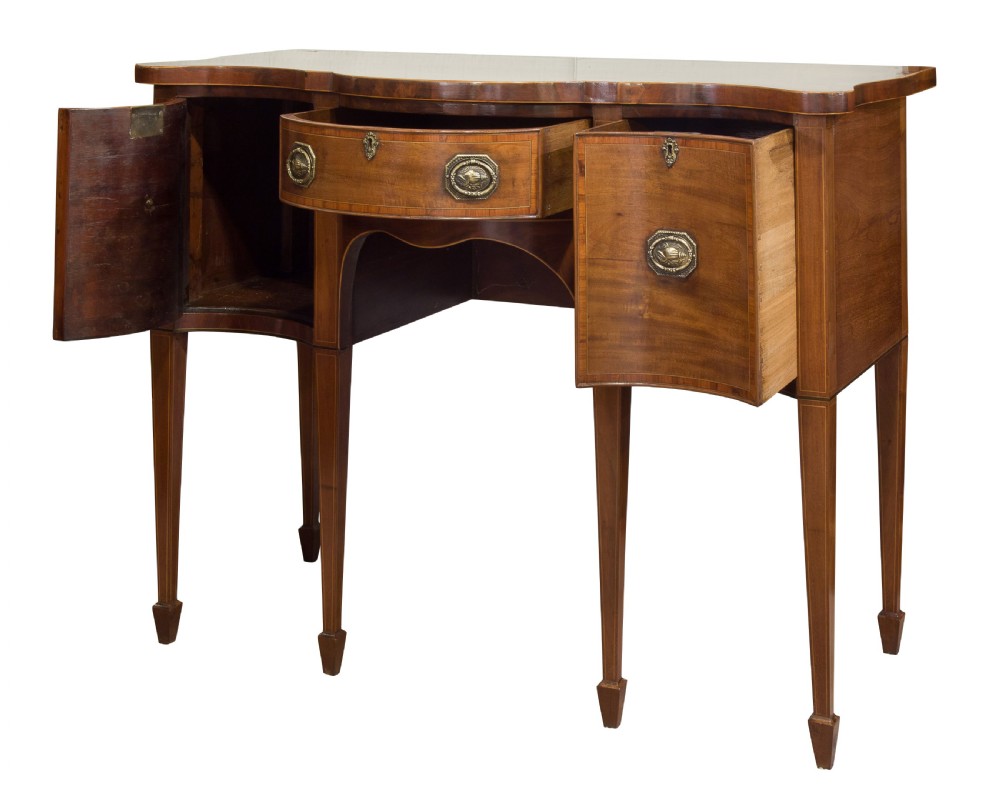 Georgian Mahogany serpentine front sideboard View II