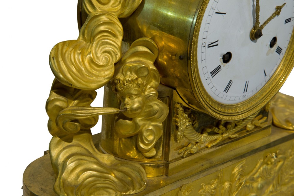 A Fine French Empire Ormolu Mantel Clock View V