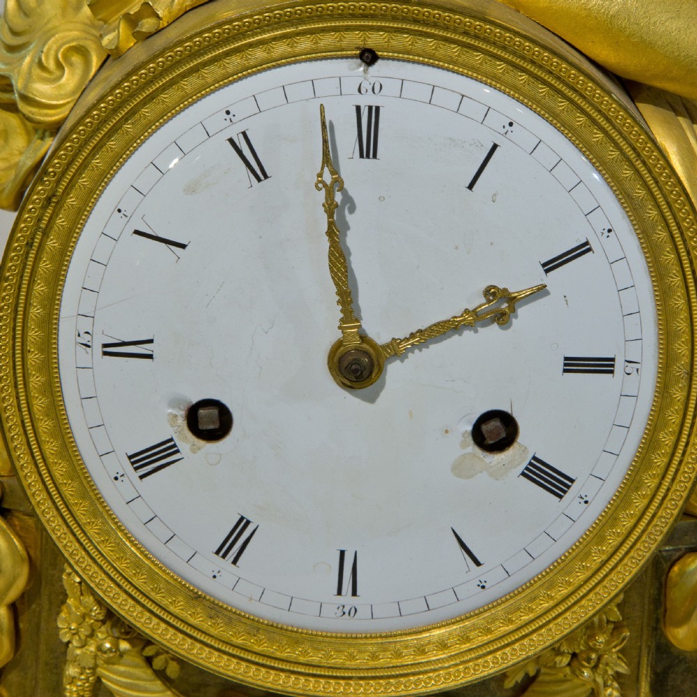 A Fine French Empire Ormolu Mantel Clock View VII