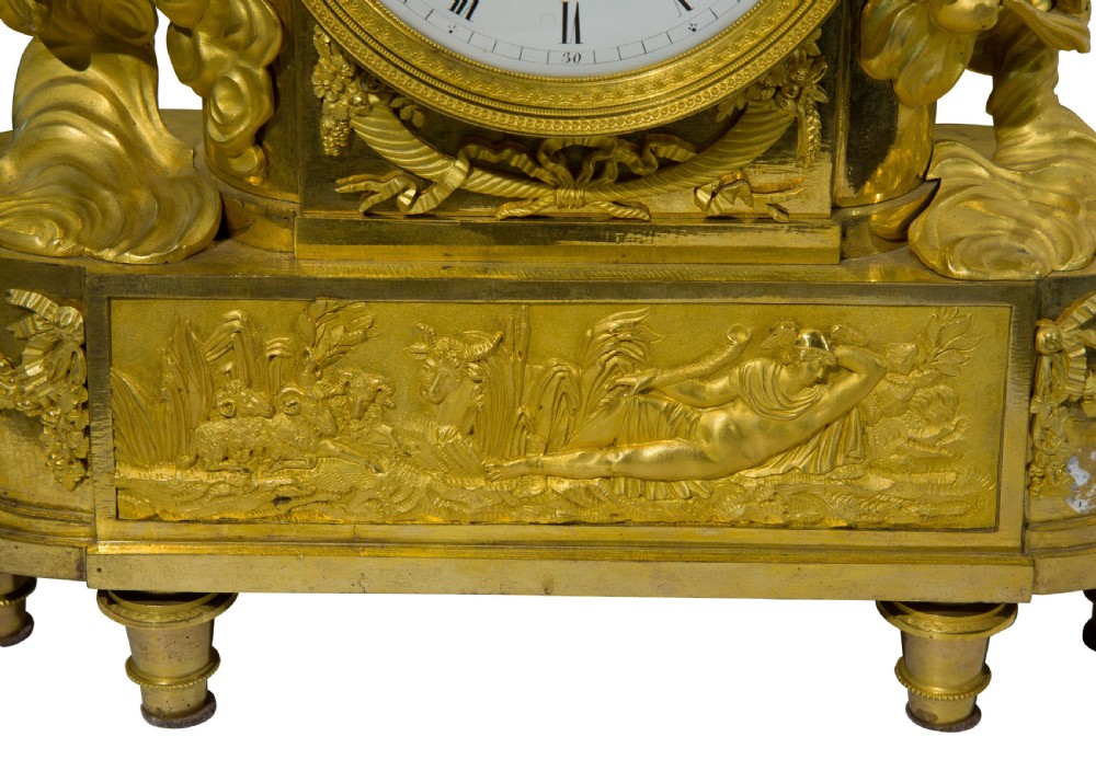 A Fine French Empire Ormolu Mantel Clock View IX