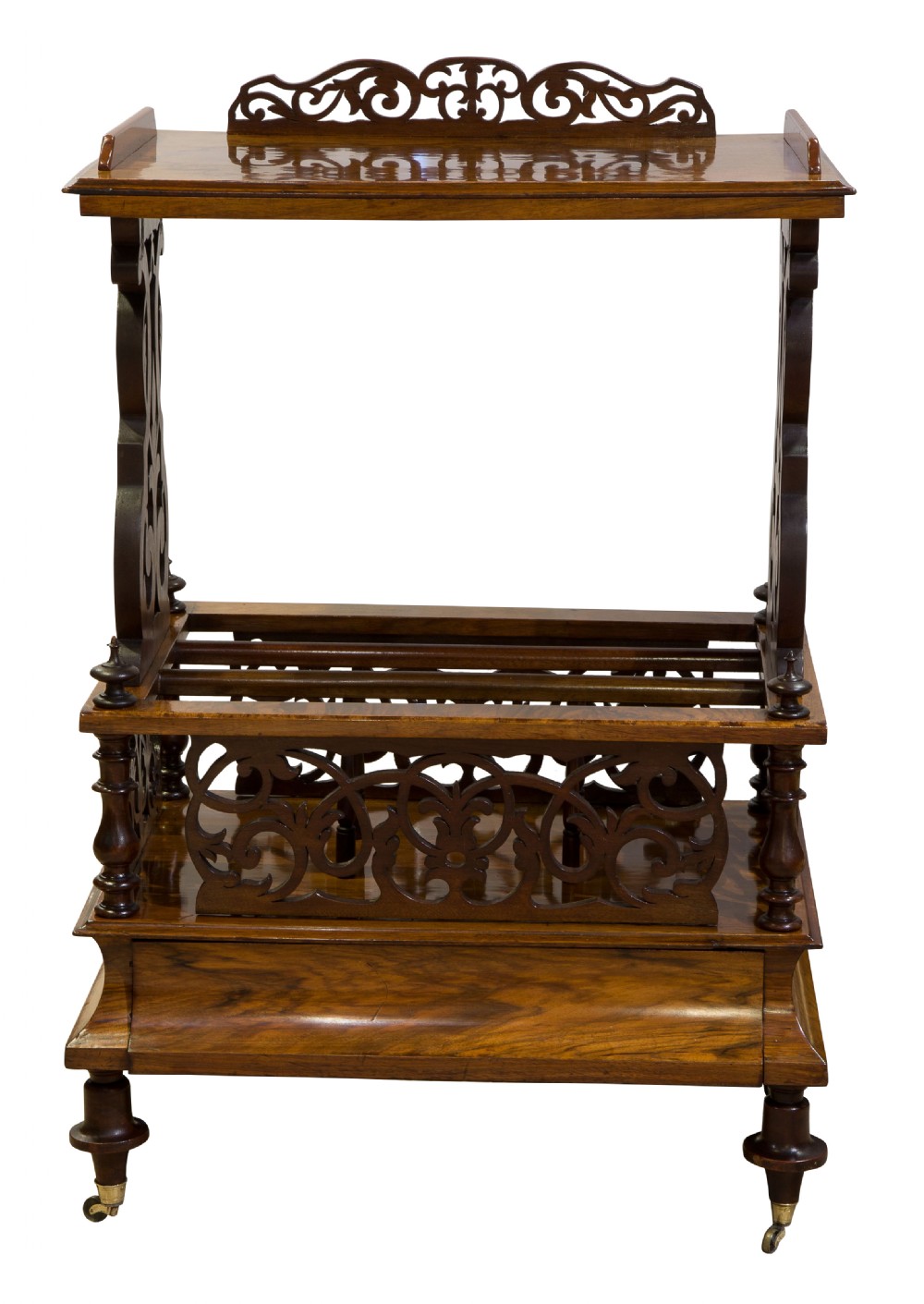 A Victorian Figured & Burr Walnut Canterbury View V