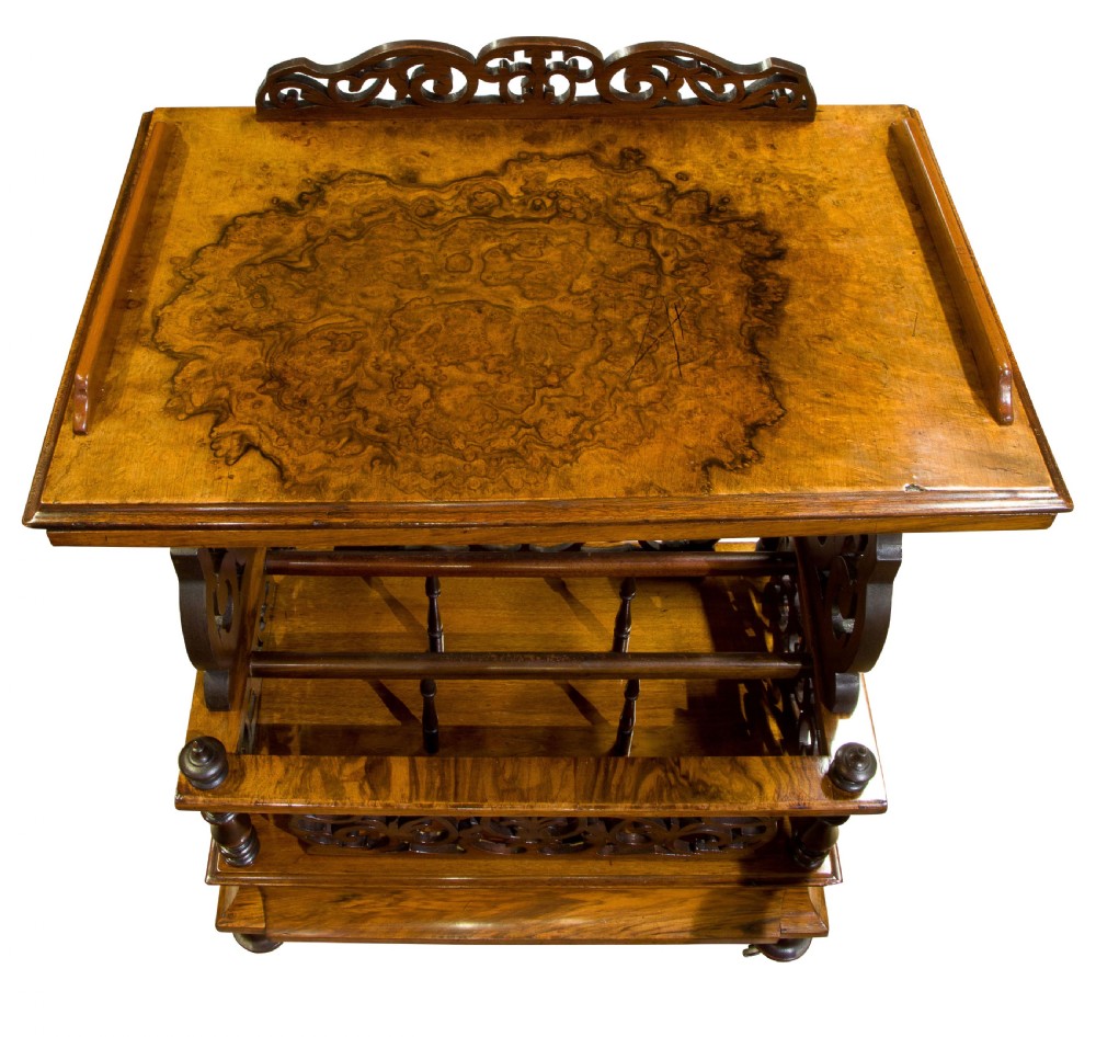 A Victorian Figured & Burr Walnut Canterbury View VII