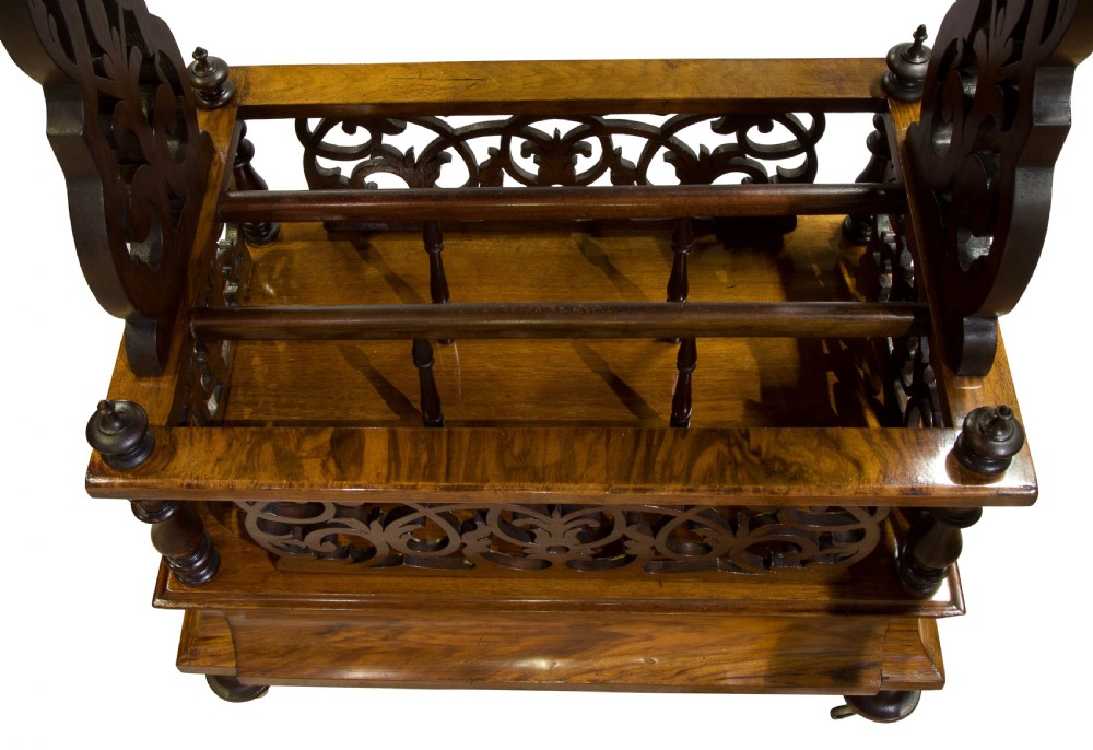 A Victorian Figured & Burr Walnut Canterbury View VIII