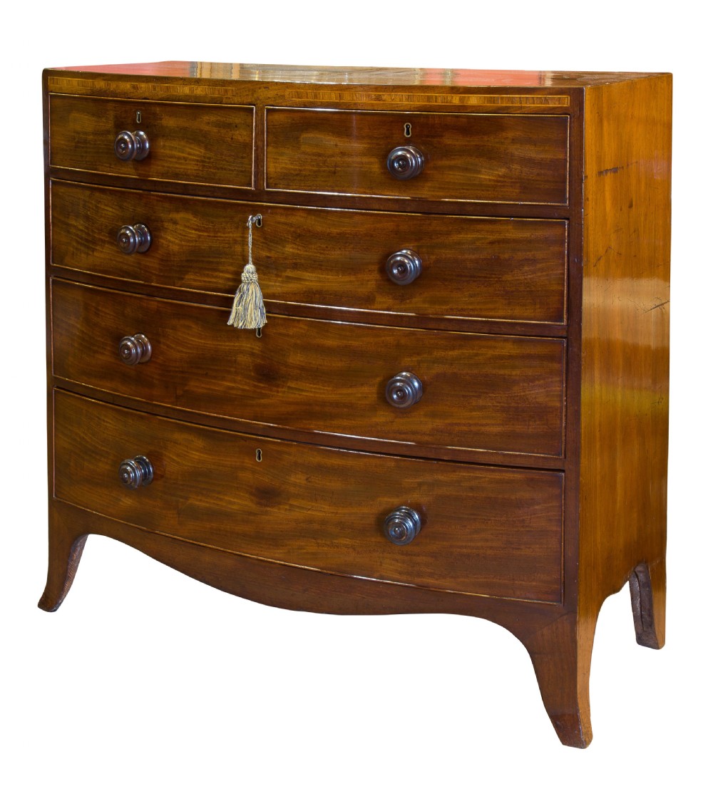 A Regency Period Mahogany Bow-fronted Chest