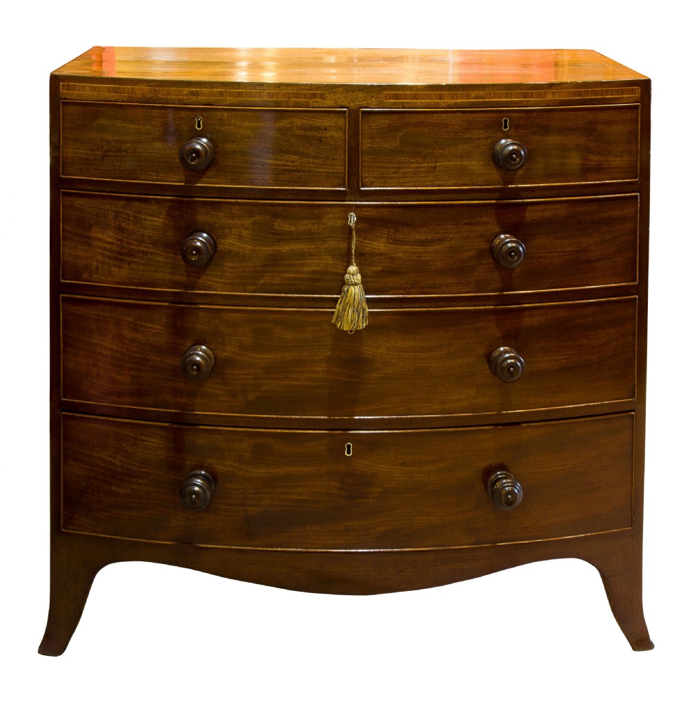 A Regency Period Mahogany Bow-fronted Chest View III