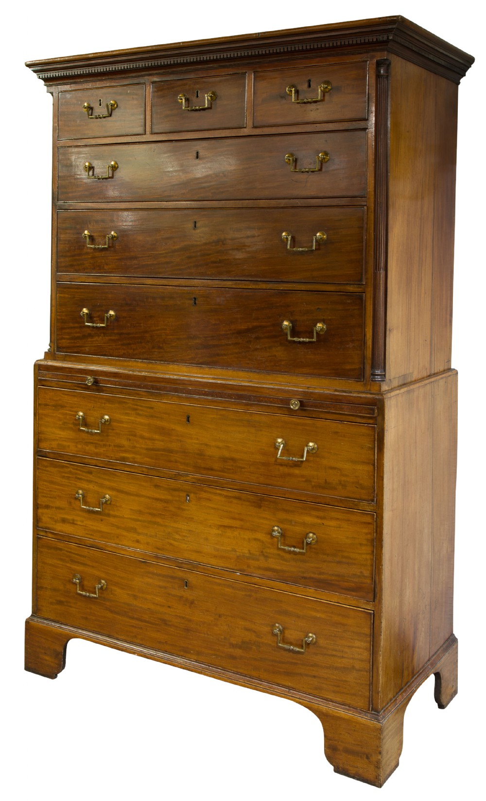 18thC Mahogany chest on chest