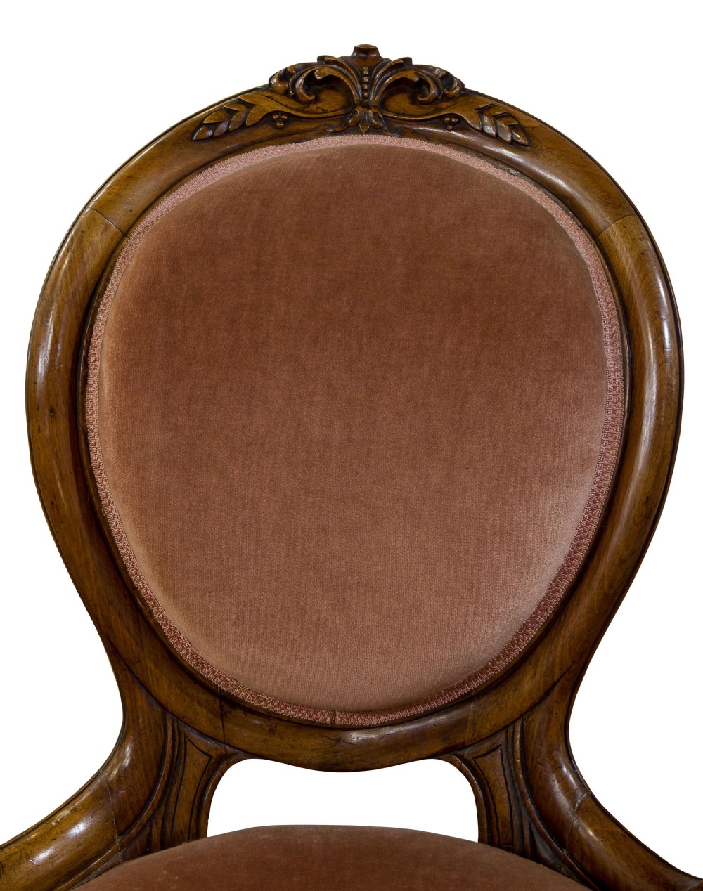 Walnut framed balloon back ladies chair View V