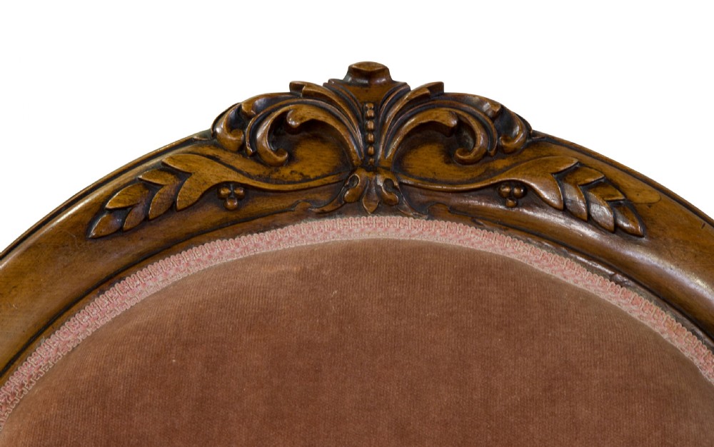 Walnut framed balloon back ladies chair View VII