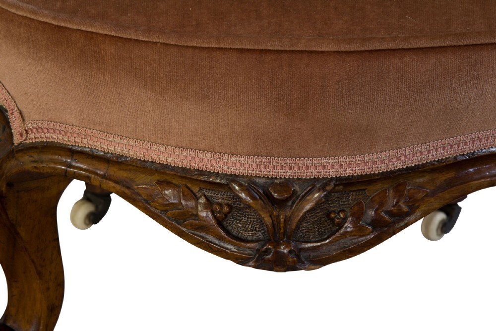 Walnut framed balloon back ladies chair View IX