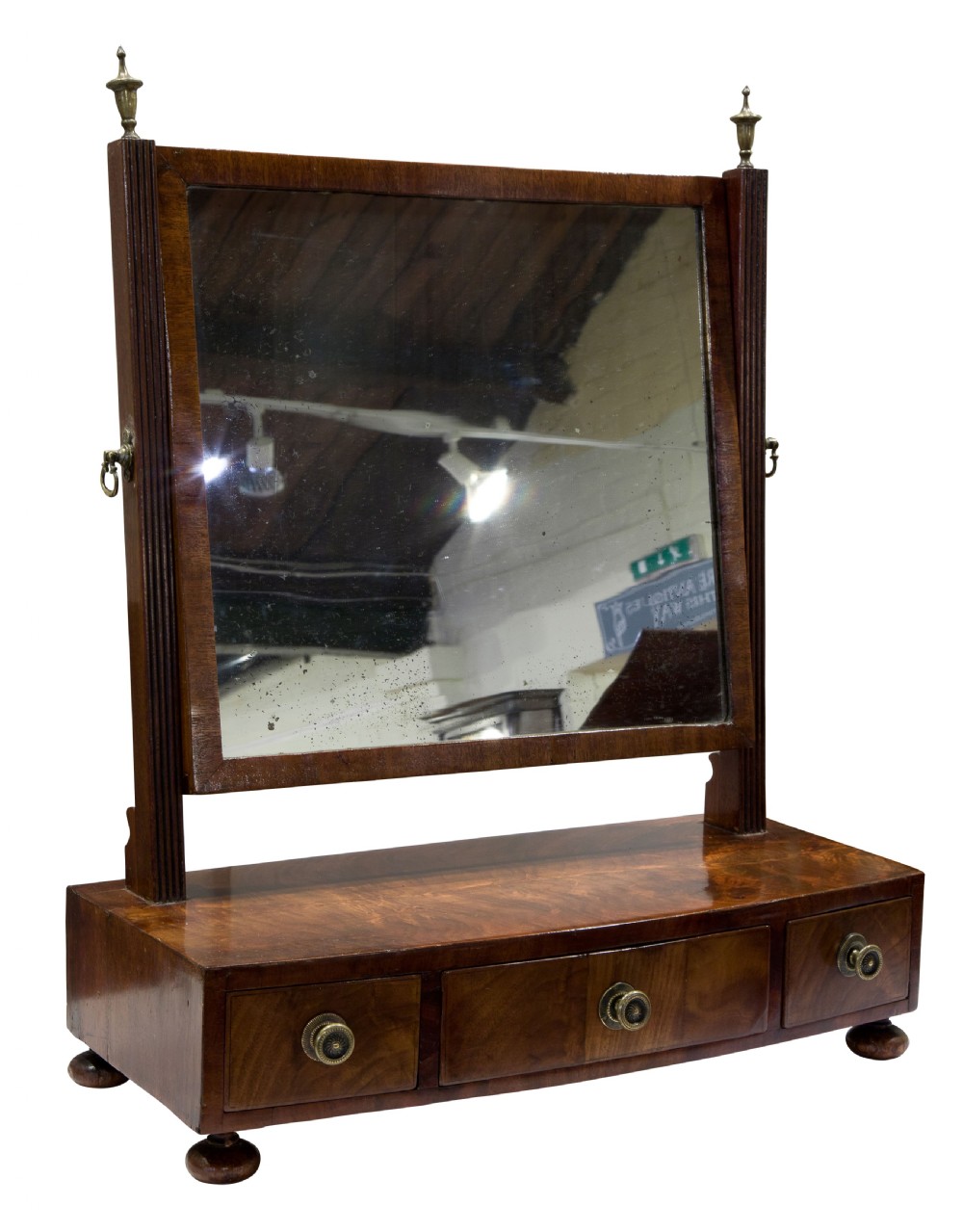 A Georgian Oval mahogany dressing table Mirror View VI