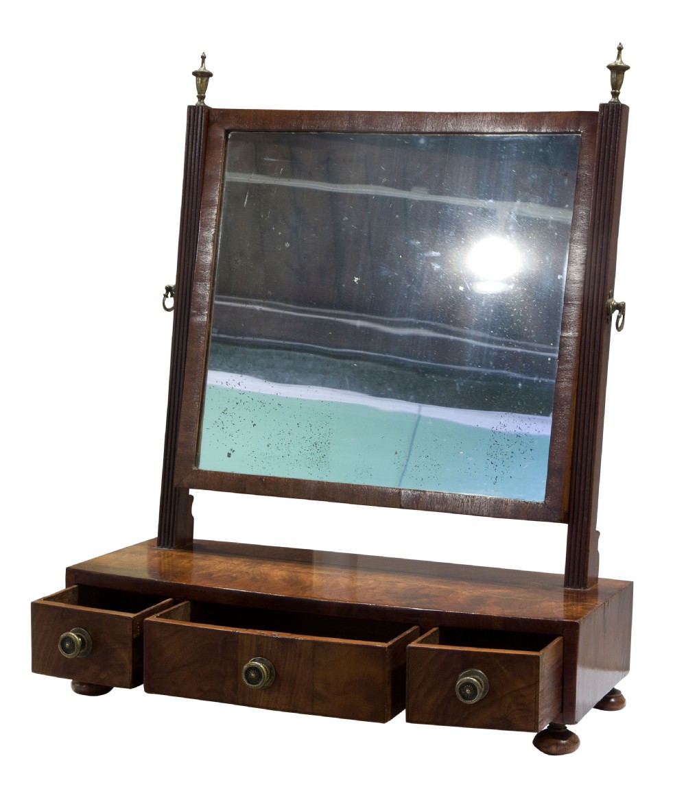 A Georgian Oval mahogany dressing table Mirror View VII
