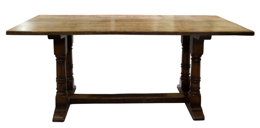 A 17thC style oak refectory table