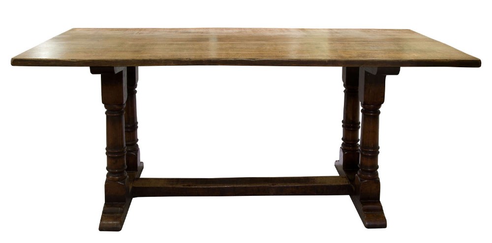 A 17thC style oak refectory table