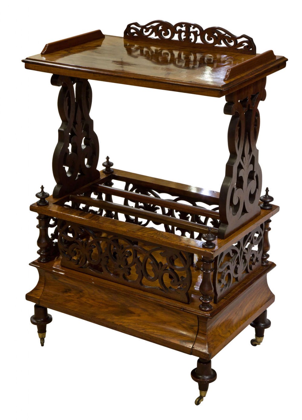 A Victorian Figured Walnut Canterbury