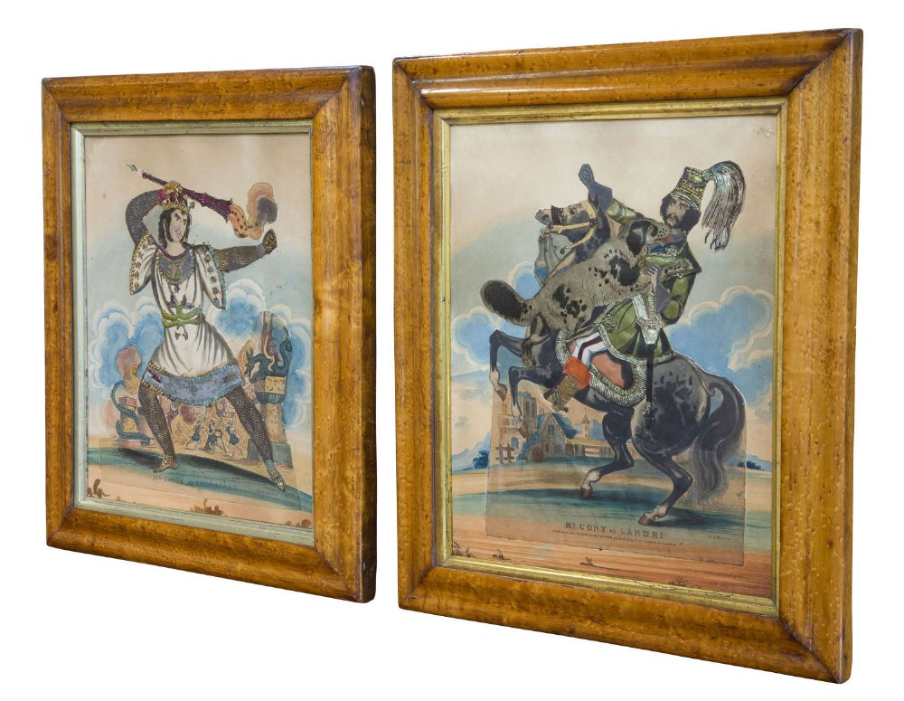 Pair Victorian Theatrical Tinsel Prints
