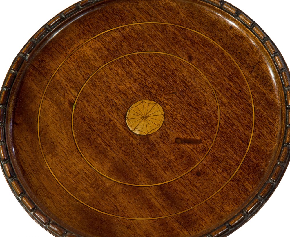 A pair of Edwardian mahogany and satinwood tables View III