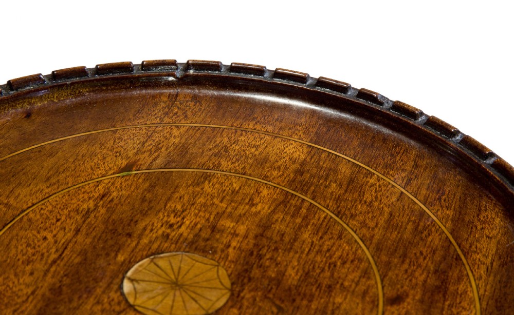 A pair of Edwardian mahogany and satinwood tables View IV