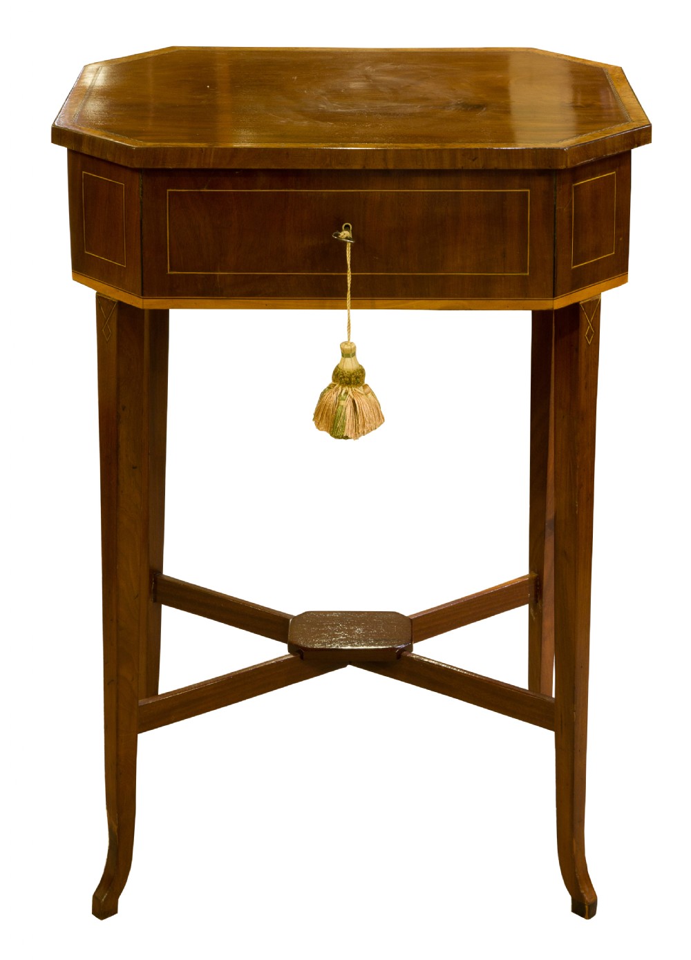 Georgian mahogany & satinwood work table View III