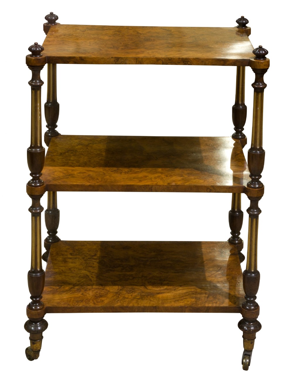 Burr Walnut & Gilt Etagere c1850 View II