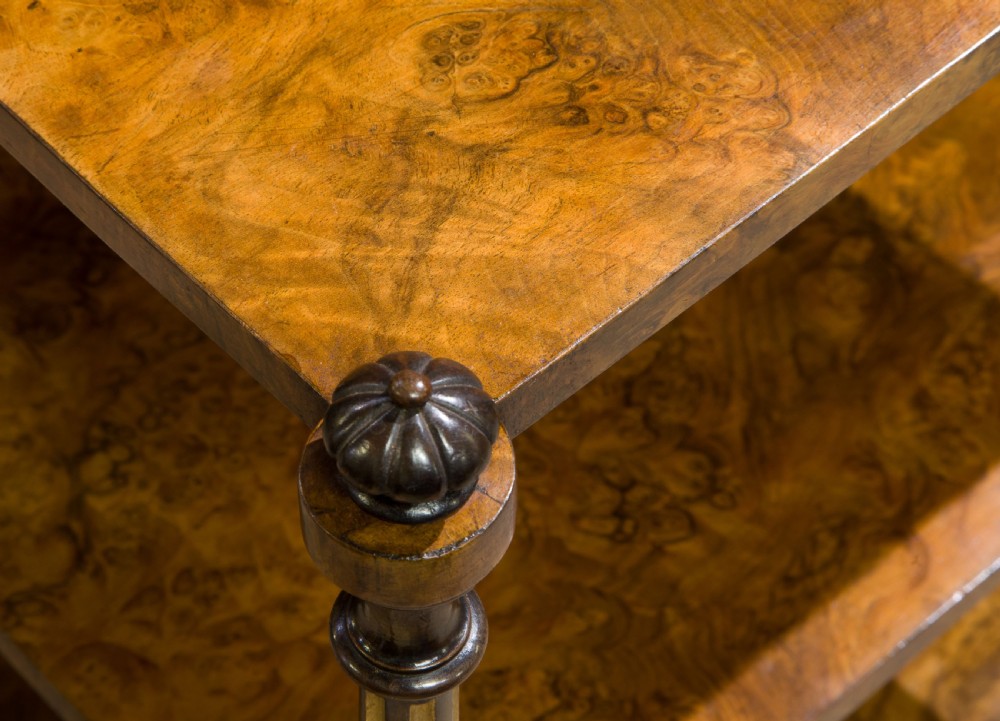 Burr Walnut & Gilt Etagere c1850 View VI