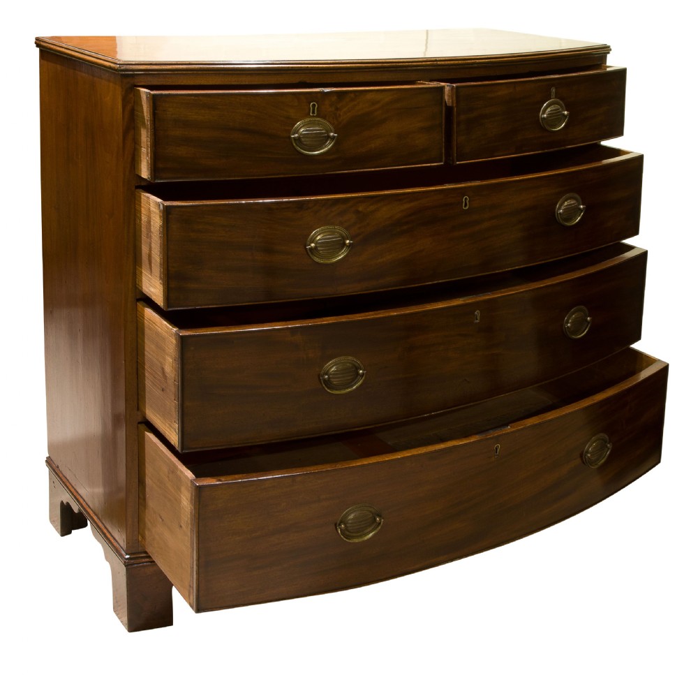 George III Mahogany Bow Front Chest View II