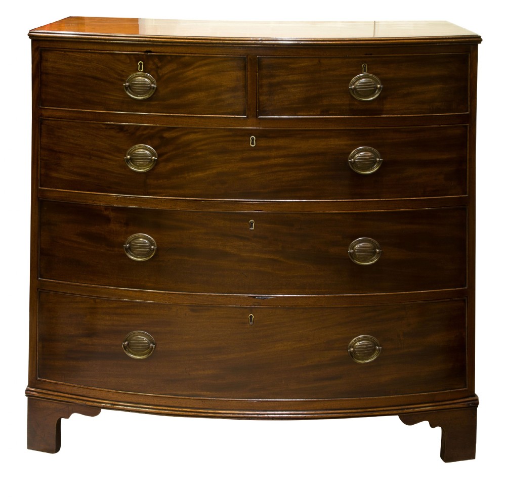 George III Mahogany Bow Front Chest View IV