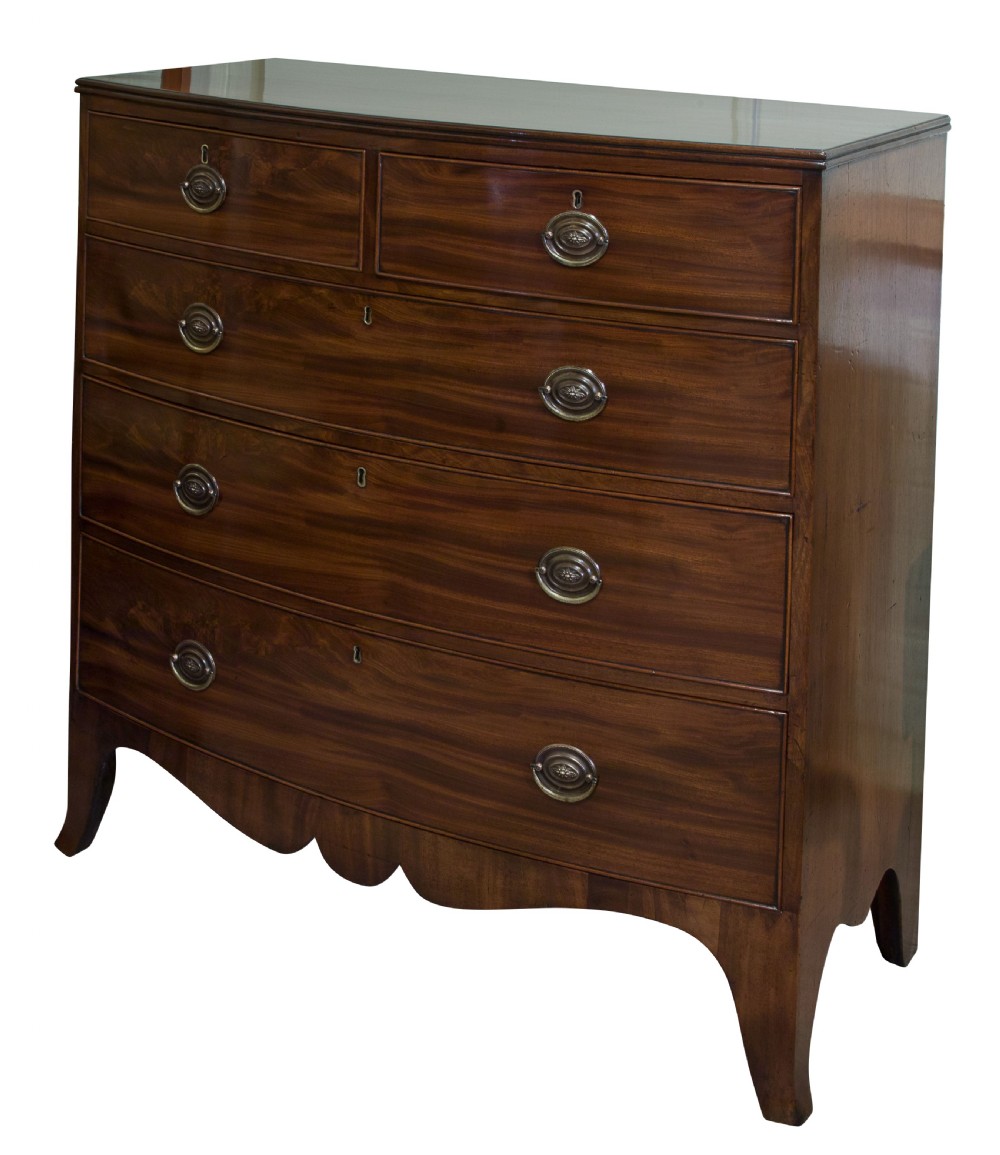 George III Mahogany Bow Fronted Chest of Drawers