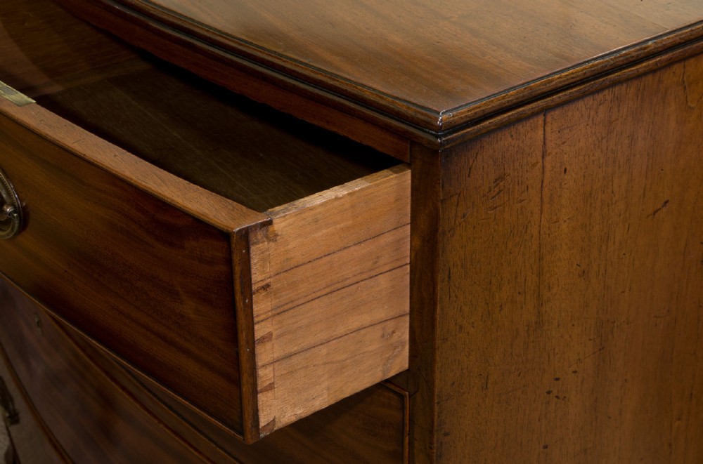 George III Mahogany Bow Fronted Chest of Drawers View VII