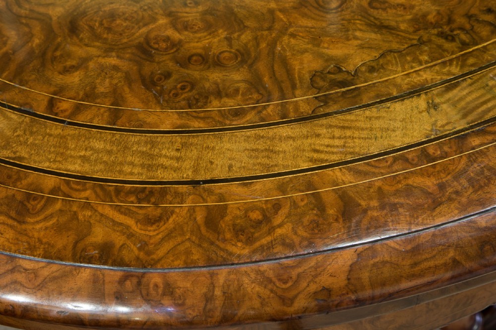 19thC Walnut Demi Lune Card Table View VIII