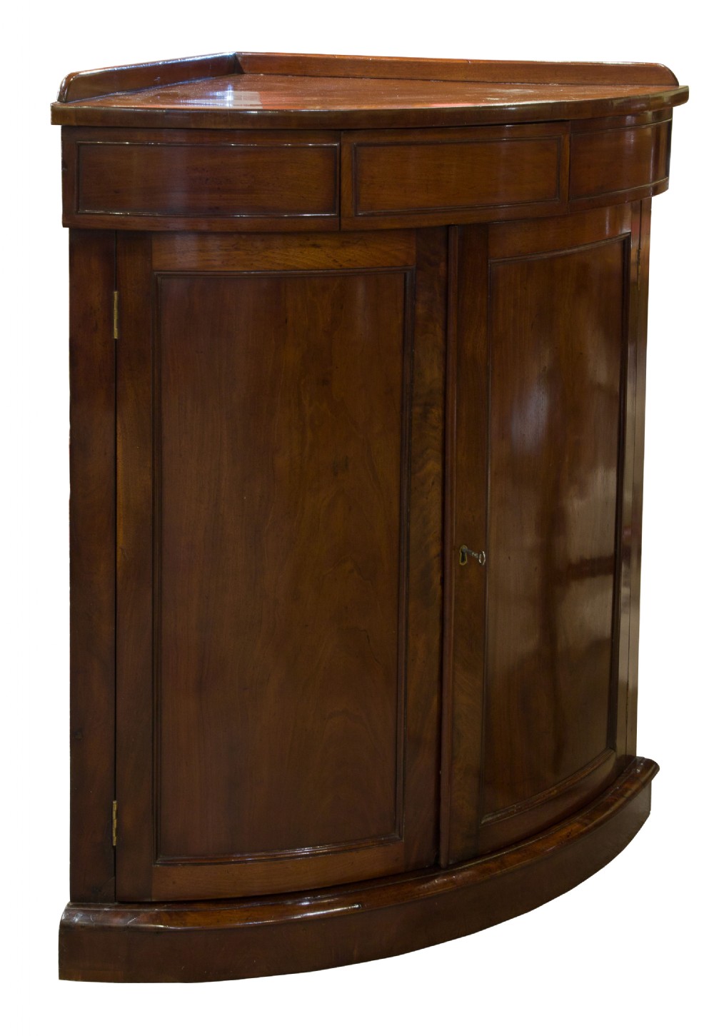 19thC Mahogany Standing Corner Cupboard
