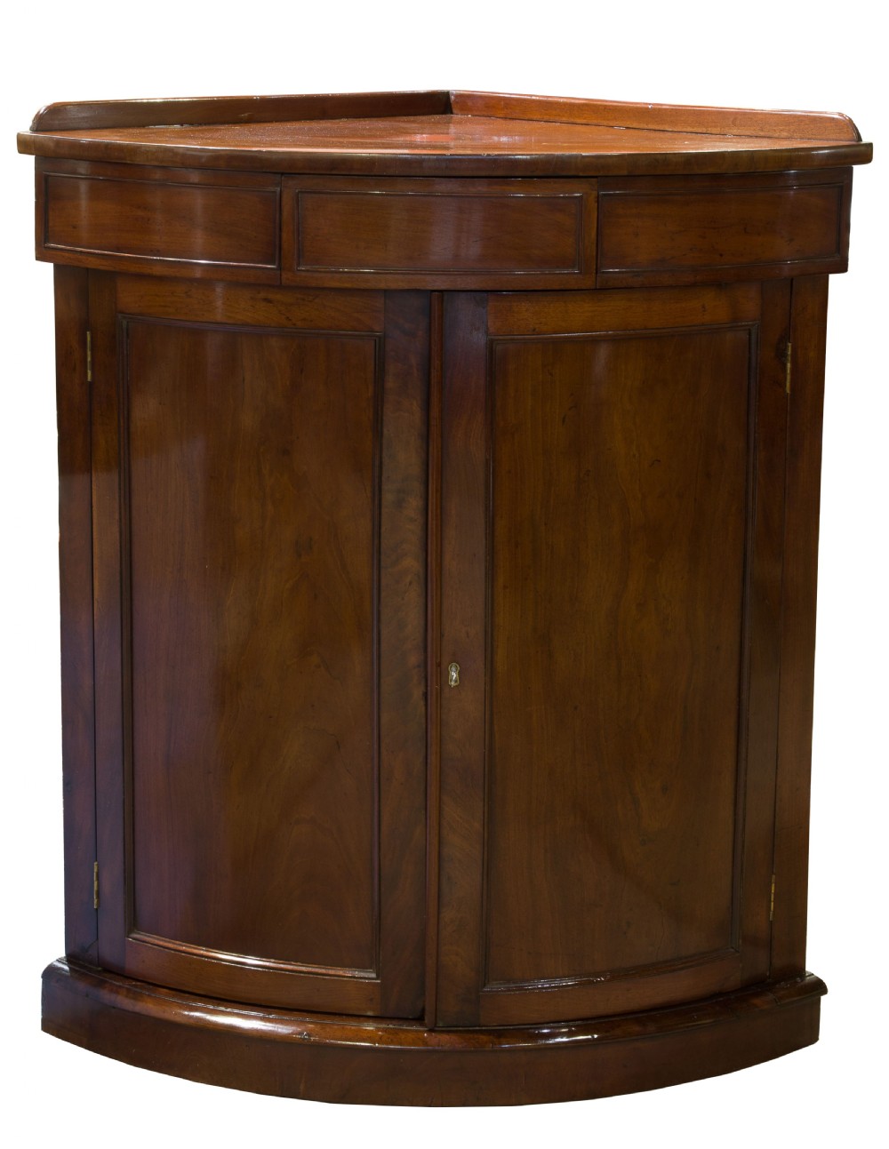 19thC Mahogany Standing Corner Cupboard View II