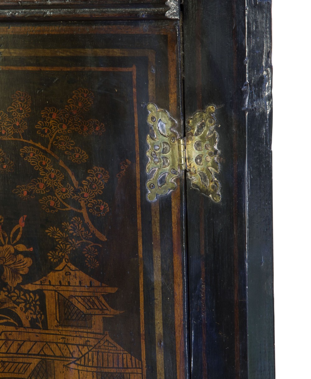 18thc black Japanned corner cupboard View V