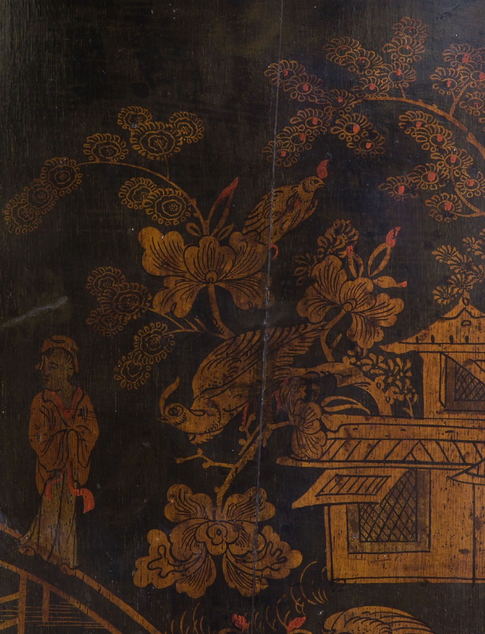 18thc black Japanned corner cupboard View VI