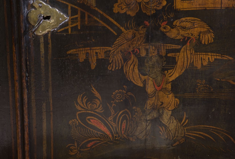 18thc black Japanned corner cupboard View VII
