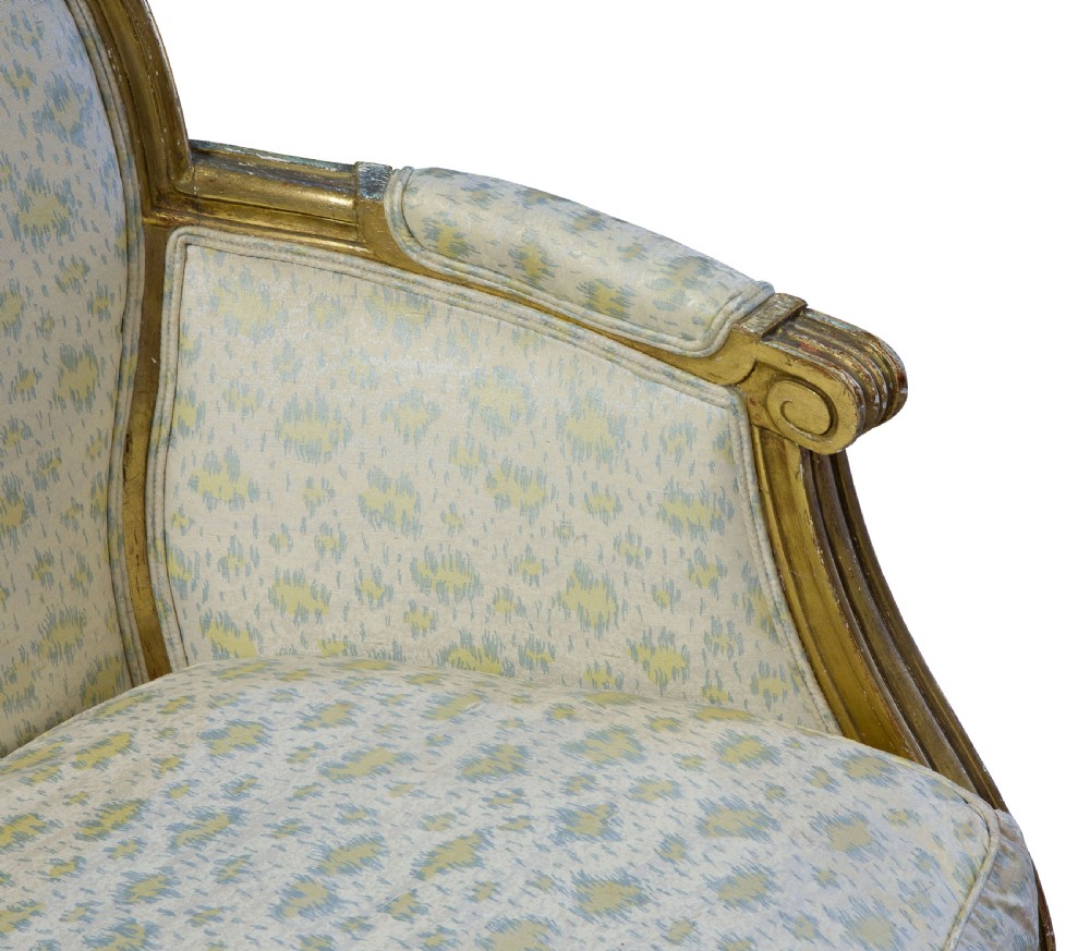 Pair of French gilded armchairs View V