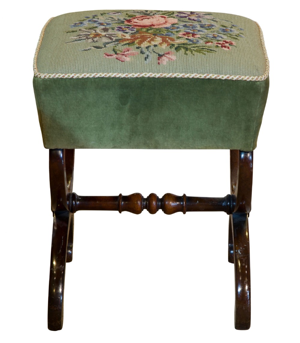 Mahogany X frame stool View II