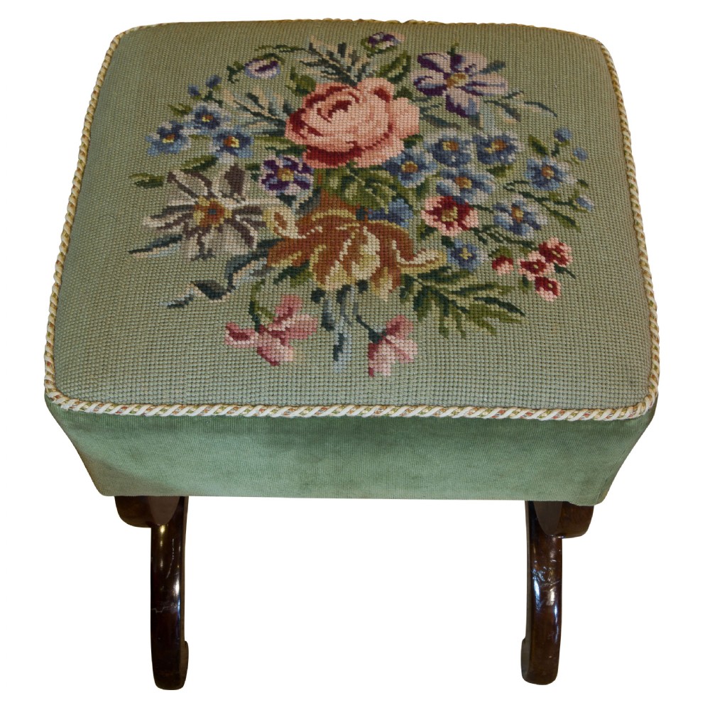 Mahogany X frame stool View IV