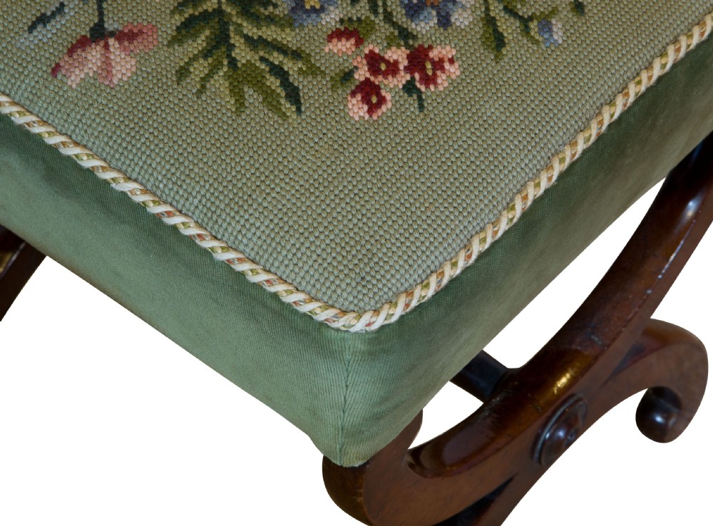 Mahogany X frame stool View V