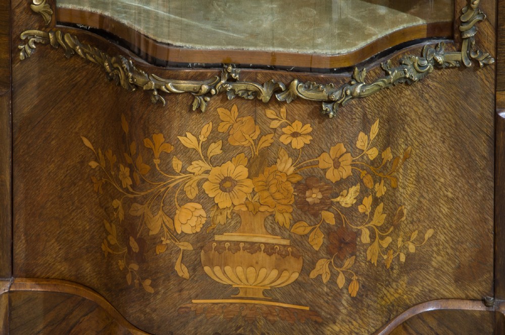 French Louis XV style serpentine display cabinet View VII