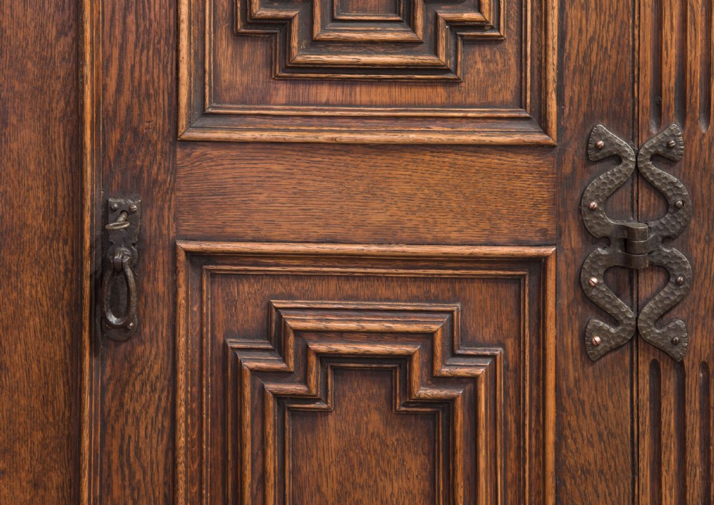 Panelled Oak Hall Cabinet View V