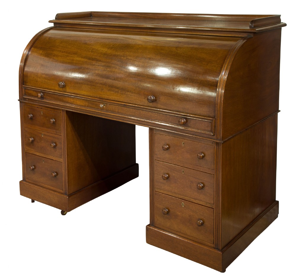 Victorian Mahogany Cylinder Desk