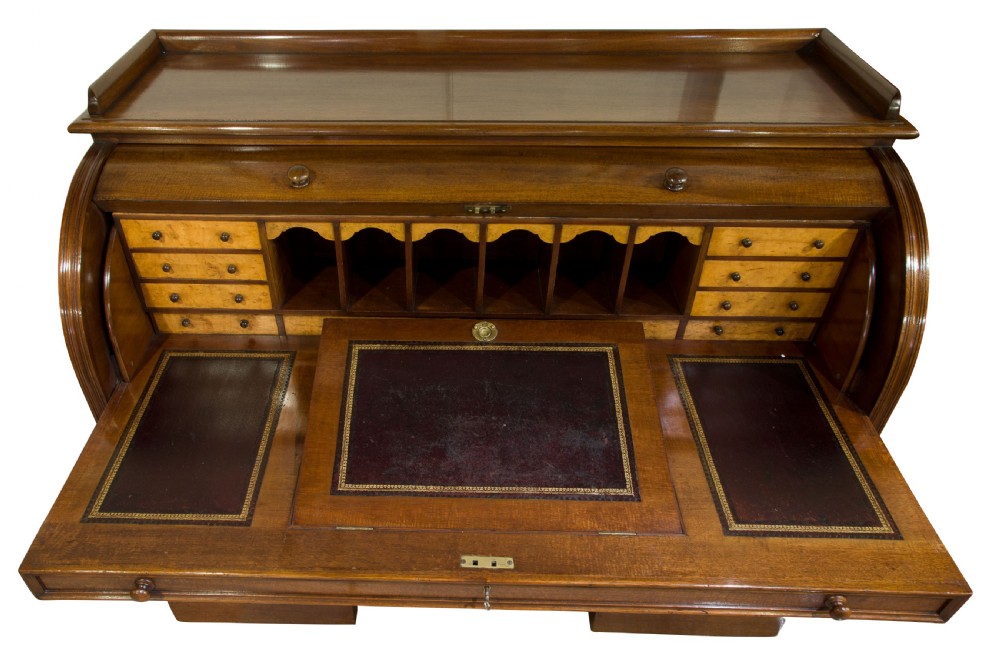 Victorian Mahogany Cylinder Desk View IV
