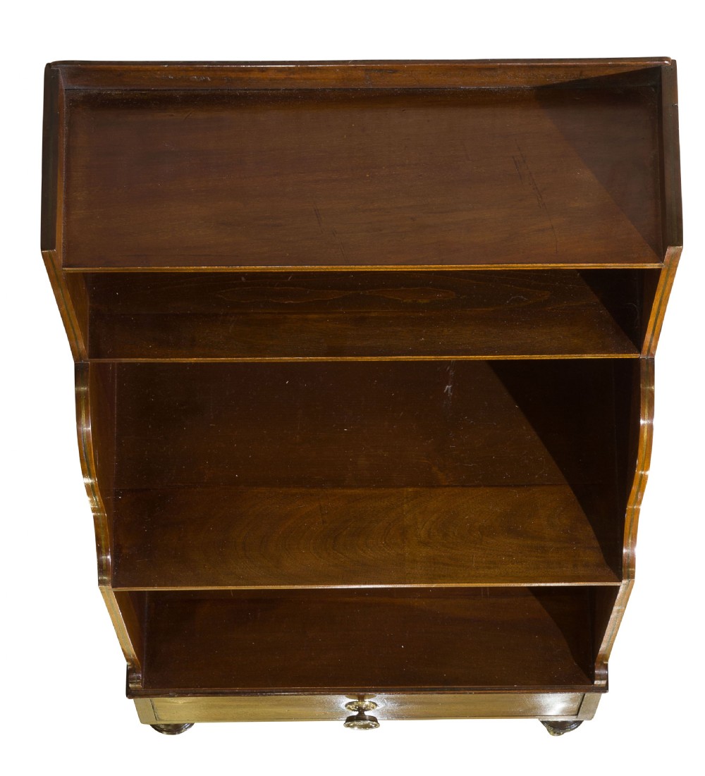A pair of mahogany George III style waterfall bookcases View IX