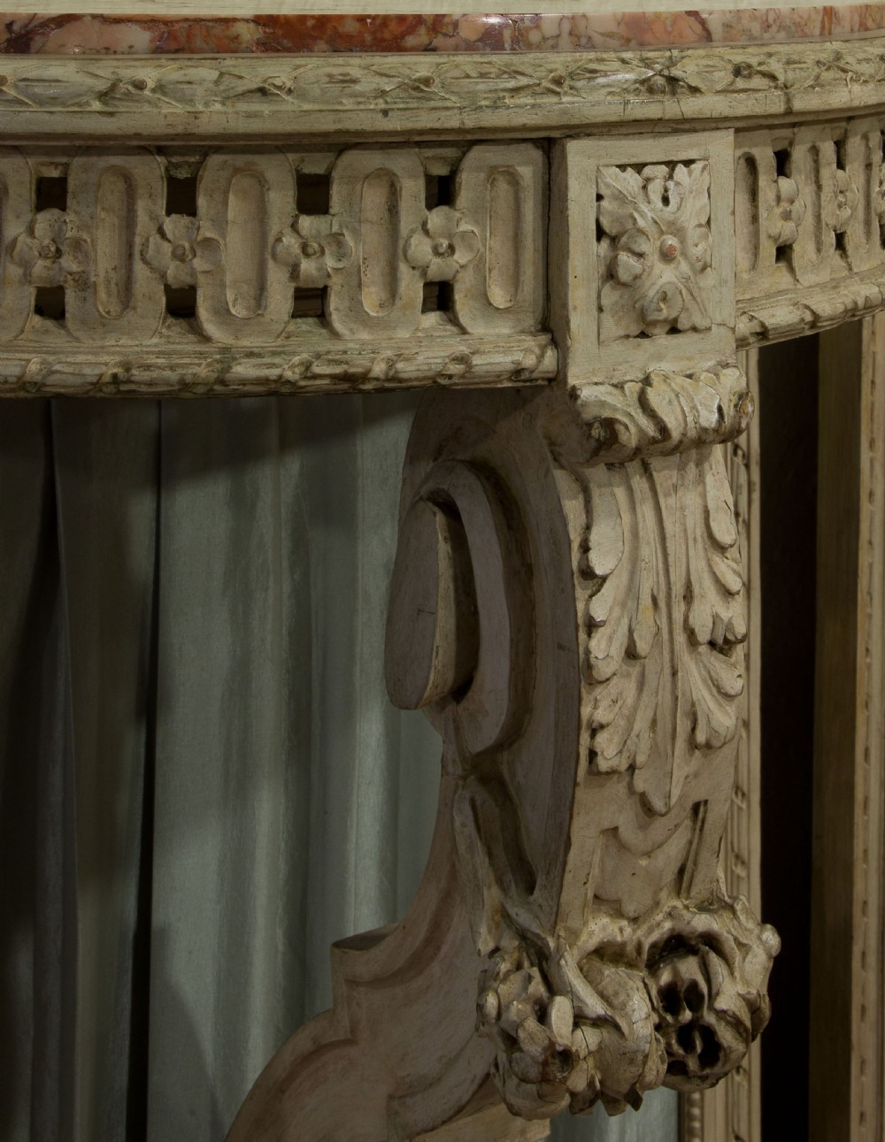 19th Century French Painted Louis XVI Console View VI