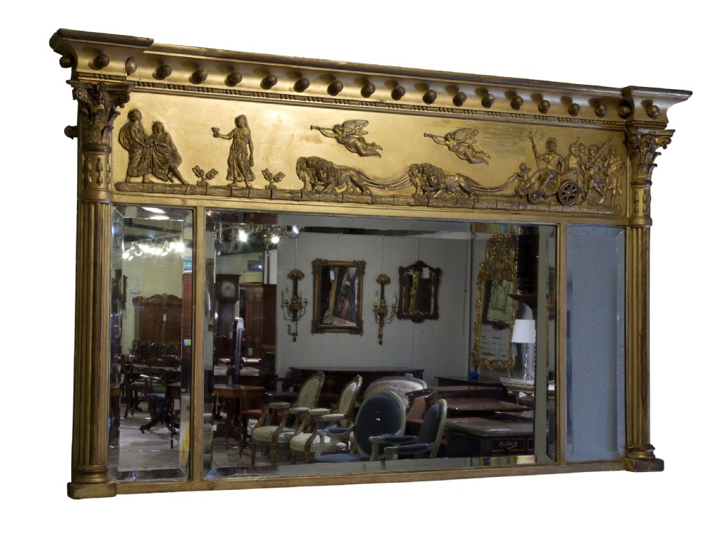 A gilded 19thC Overmantle Mirror 