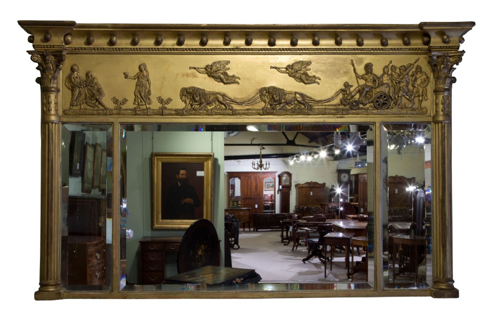 A gilded 19thC Overmantle Mirror  View II