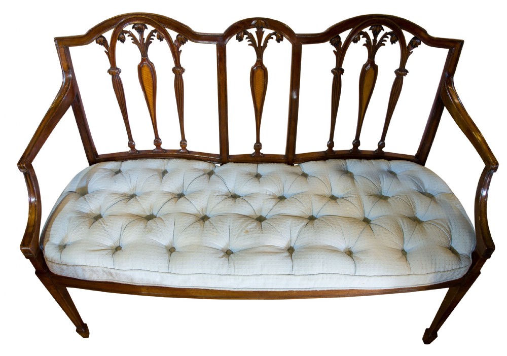 A Mahogany Hepplewhite style chair back sofa View IV