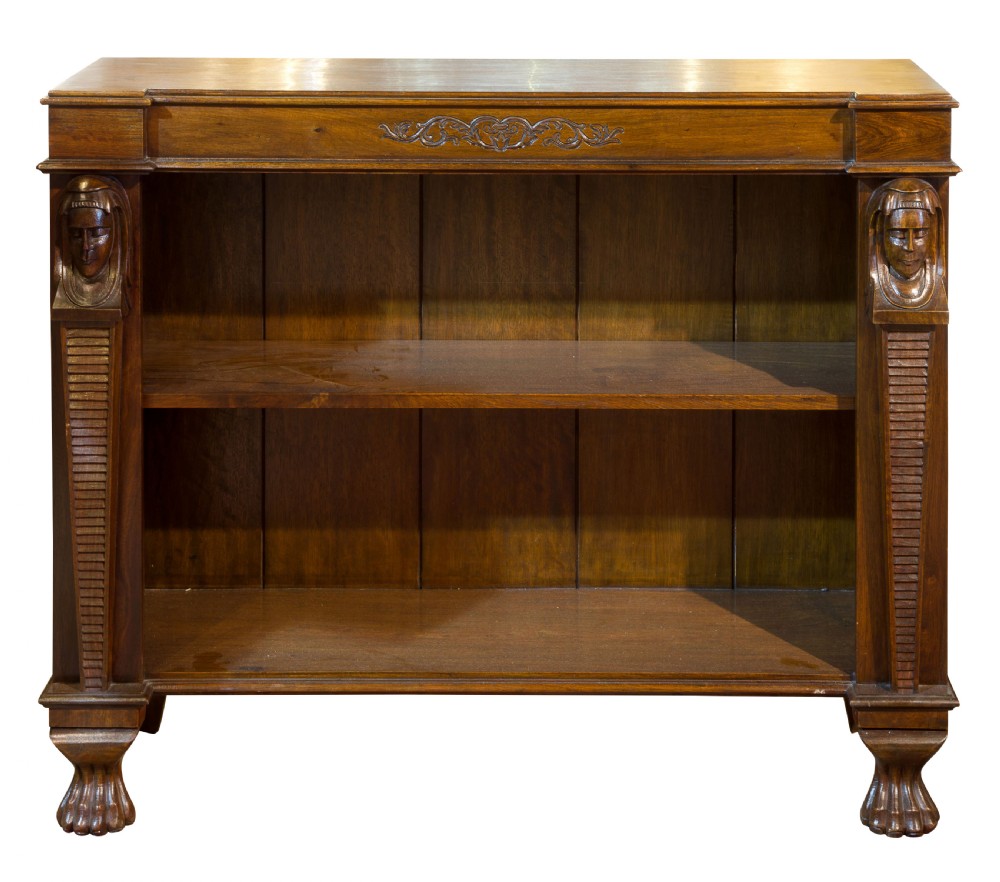 A Mahogany Empire Style Open Bookcase